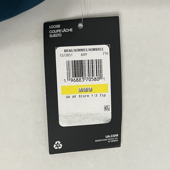 NWT Under Armour Storm Men's Medium Blue 1/2 Zip Fleece Lined Pullover Sweater - Picture 7 of 7